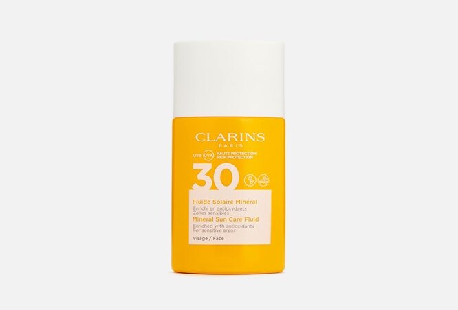 Флюид fluide solaire minéral visage, CLARINS, 1100 руб.