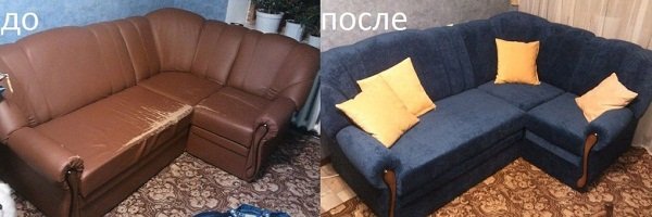 Замена обшивки на потертом диване
